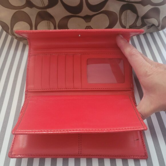 Coach Signature Orange Purse & Wallet Set - Picture 2 of 6